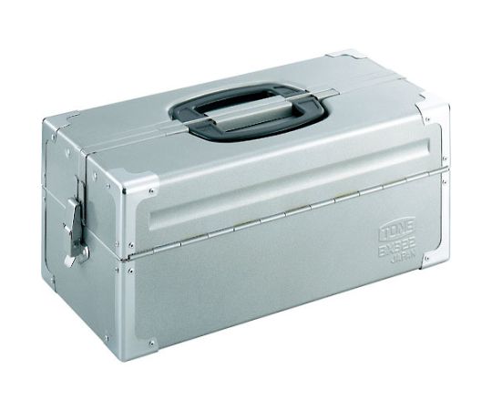 TONE スチール製工具箱 ツールケース（メタル） V形2段式 シルバー 外形寸法195mm BX322SV 1個
