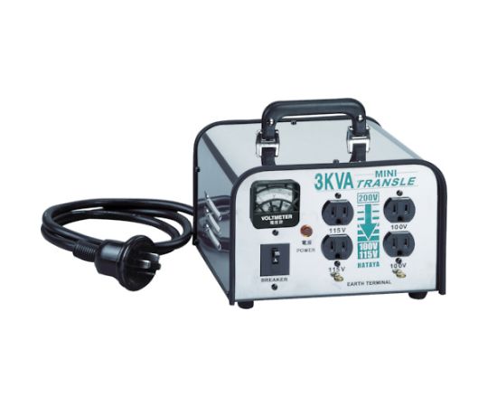 ハタヤリミテッド ミニトランスル　降圧型　単相200V→100・115V　3.0KVA LV-03CS 1台