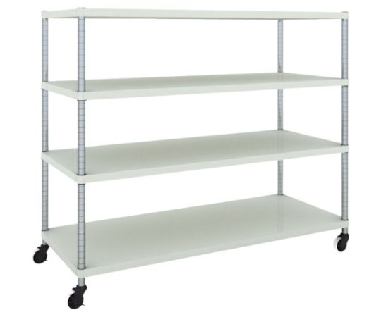 店内全品ポイント5倍★要エントリー★トラスコ中山 スチールラック フェニックスラック 1500X600 4段 U車輪付 W色 抗菌粉体塗装 PER-4564-U125-W 1台｜Shop de clinic店