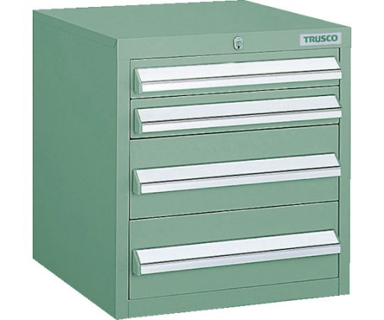 トラスコ中山 LVR型キャビネット　392X412XH420　引出4段　緑 LVR-422 GN 1台｜Shop de clinic店
