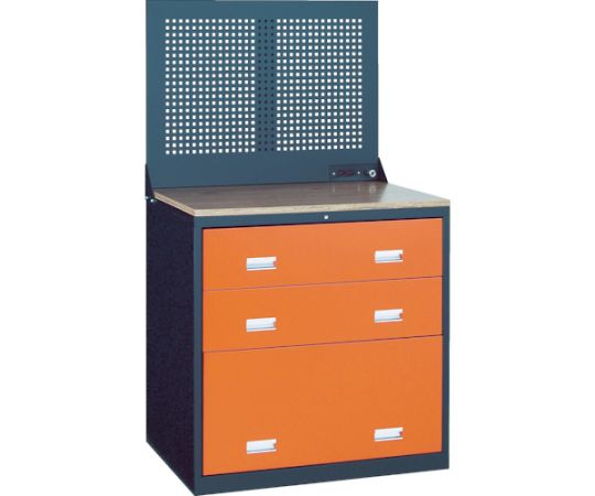 トラスコ中山 TWK型3ロックキャビネット 900X650 3段 パンチングパネル付 黒 TWK-903WP 1台