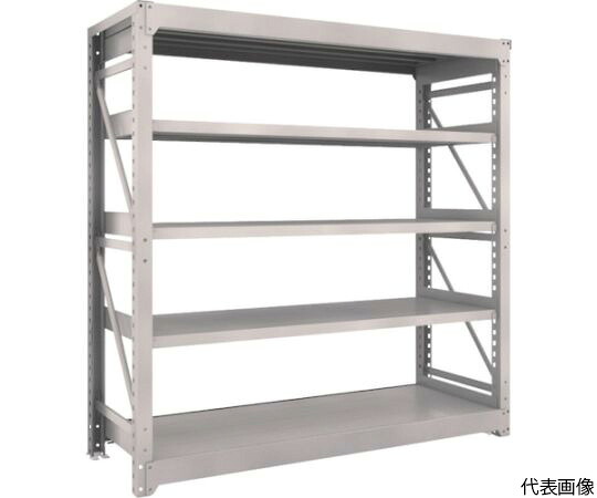 店内全品ポイント5倍★要エントリー★トラスコ中山 スチール製重量ボルト式棚 M10型 W1800&times;D620&times;H1815 5段 単体 ネオグレー M10-6665 NG 1台｜Shop de clinic店