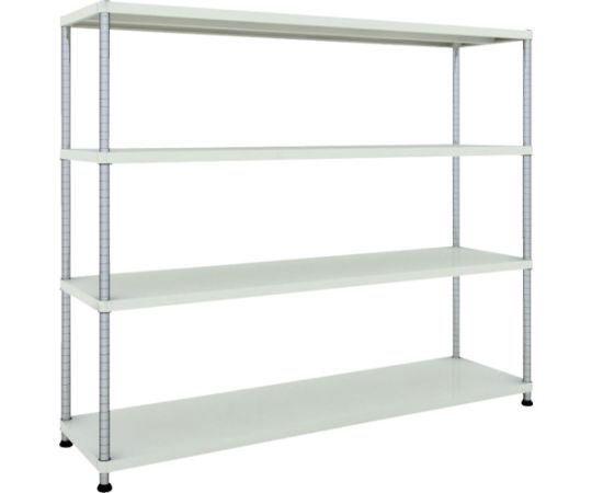 店内全品ポイント5倍★要エントリー★トラスコ中山 スチールラック フェニックスラック 1800X450 4段 W色 抗菌粉体塗装 PER-5644-W 1台｜Shop de clinic店