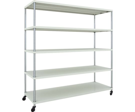 店内全品ポイント5倍★要エントリー★トラスコ中山 スチールラック フェニックスラック 1800X600 5段 U車輪付 W色 抗菌粉体塗装 PER-6665-U125-W 1台｜Shop de clinic店