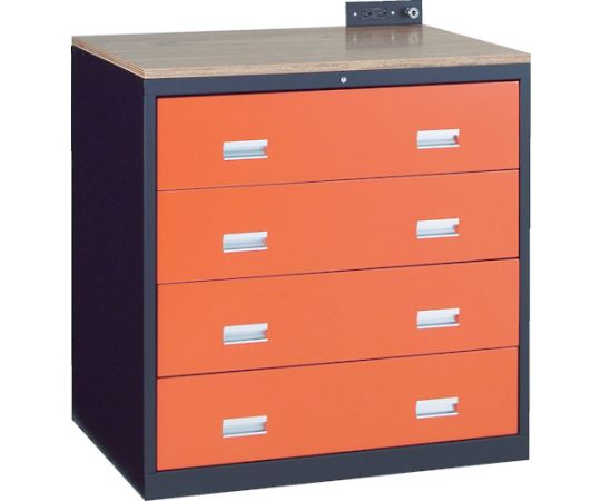 トラスコ中山 TWK型キャビネット 900X650XH920 4段 黒 TWK-904S 1台