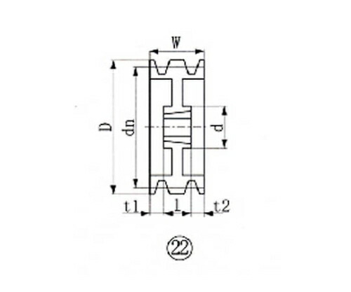 EVN ブッシングプーリー SPZ 236mm 溝数5 SPZ2365 1個