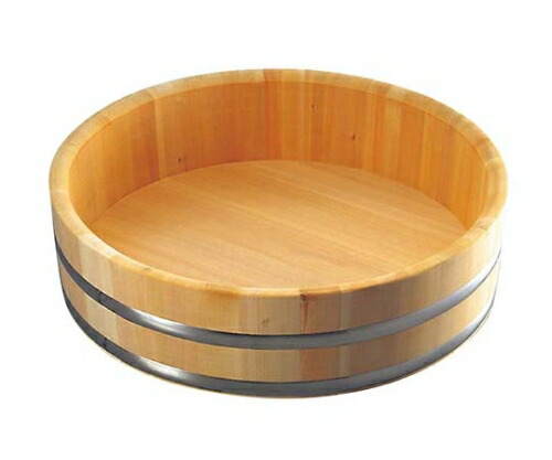 雅漆工芸 さわら 特上飯台 ステンタガ底竹巻 75cm 7升 34-49 5736200 1個