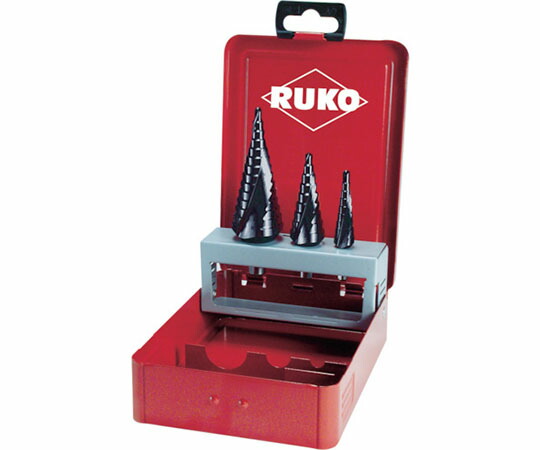 RUKO 2枚刃スパイラルステップドリルセット　3本組　チタンアルミウム 101026F 1セット(3本入) 43,618円