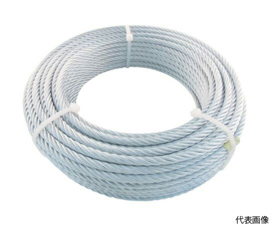 トラスコ中山 JIS規格品メッキ付ワイヤロープ　（6X19）Φ6mmX50m JWM-6S50 1巻