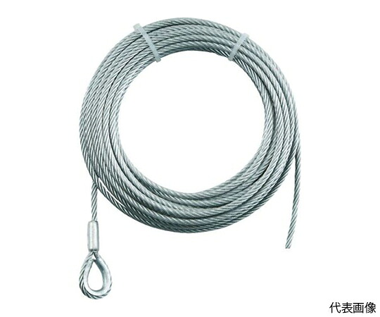 トラスコ中山 手動ウインチ用ワイヤーΦ12×20M用(シンブル入りロック加工) WWS12-20 1本