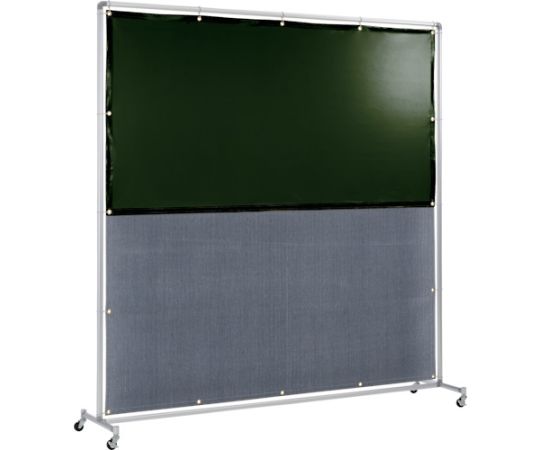 吉野 遮光火花兼用衝立（ダークグリーン×A種シート）2×2　単体型キャスター足 YS-22SC-DG-BW 1台