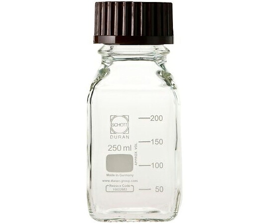 DWK Life Sciences ねじ口瓶角型 デュラン（R）赤旗がしら付 250mL 10本  1入れもの(10本入)