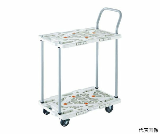 トラスコ中山 2段式ルートバン 600X400 ハンドル付 4輪自在 ストッパー付 青 MPK-6024JS-B 1台