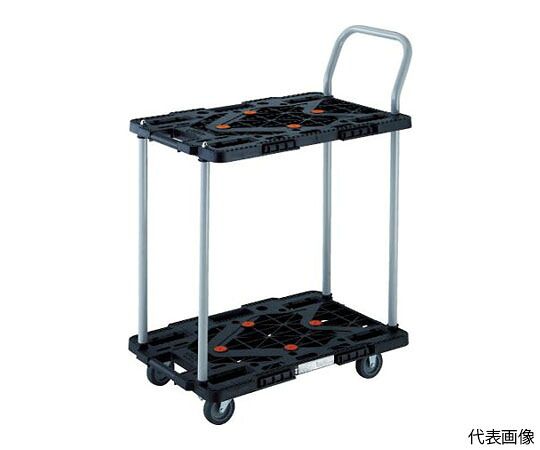トラスコ中山 2段式伝達ルートヴァン 600X400 手持ち部分付 4輪自在 青 MPK-6024J-B 1台