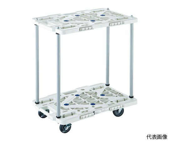 トラスコ中山 2段式ルートバン 600X400 ハンドル無 ストッパー付 青 MPK-6020S-B 1台