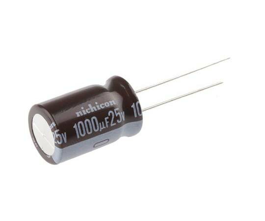 ニチコン 電解コンデンサ 1000μF 25V dc 1箱（100個入） UPW1E102MHD 1箱(100個入)