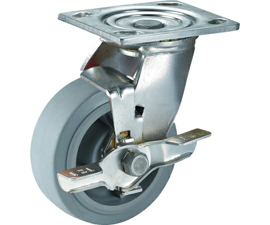 SAMSONG CASTER ステンレスキャスター 自在SP付 エラストマー 200mm TP6780-01-MIR-TLB 1個