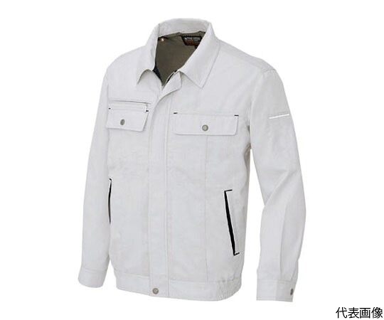 アイトス 長袖サマーブルゾン（男女兼用）　シルバーグレー×ブラック　6L 5560-003-6L 1着