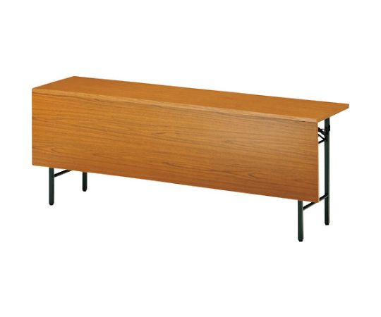 【大型商品代引不可】藤沢工業 折りたたみテーブル　棚付パネル付　1500×600mm　チーク T-1560P T 1台 43,033円