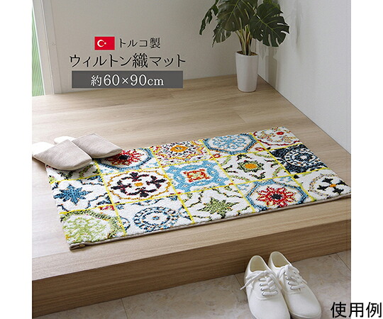 アズワン 玄関マット　トルコ製　ウィルトン織り　約60×90cm　抗菌防臭　消臭機能　へたりにくい 1310960011801 1個