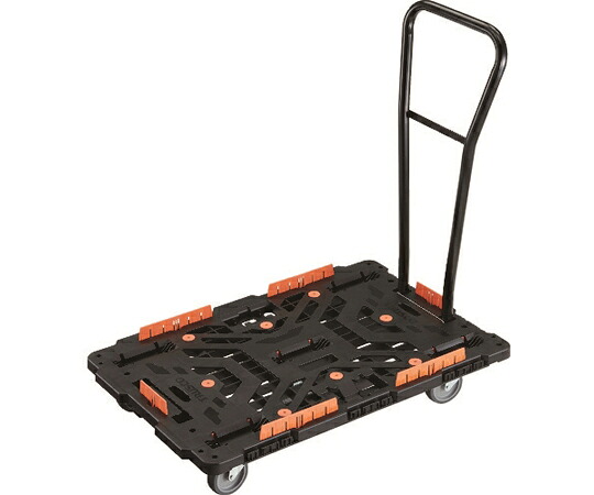 トラスコ中山 連結式樹脂製平台車　ビートル　900X600　自在5輪　脱着式ハンドル付　柵付 BT900KJ5H-E100 1台