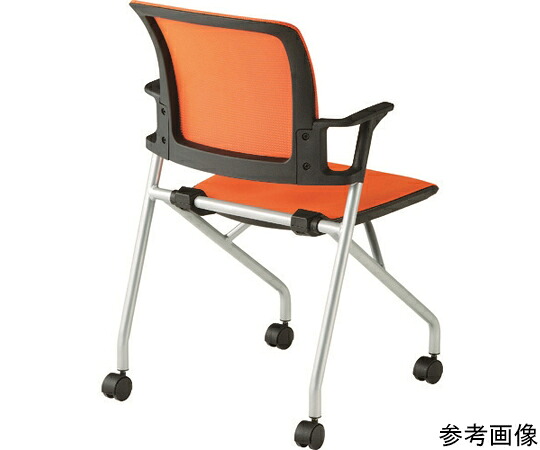 トラスコ中山 コンパクトミーティングチェア オレンジ色 CMC-OR 1脚