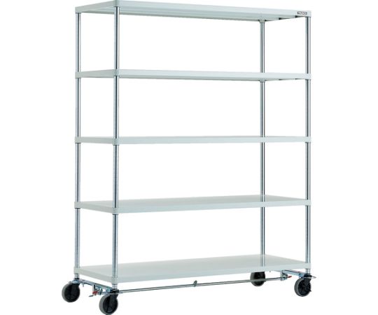 トラスコ中山 フェニックスラック　1500X600　5段　U車輪4輪S付　W色　抗菌粉体塗装 PER-6565-U125-B4-W 1台｜Shop de clinic店