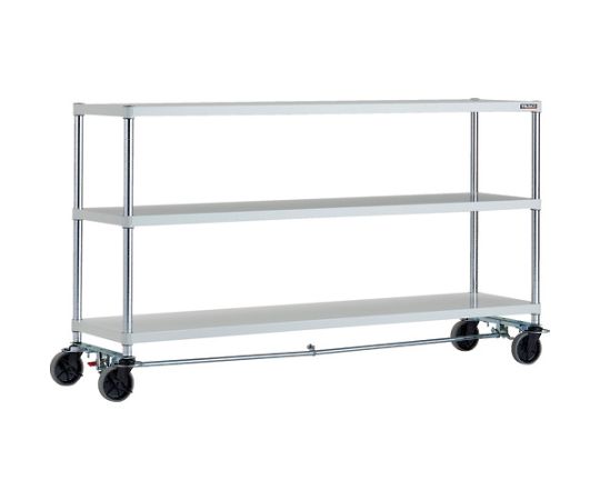 店内全品ポイント5倍★要エントリー★トラスコ中山 フェニックスラック　1800X450　3段　U車輪4輪S付　W色　抗菌粉体塗装 PER-3643-U125-B4-W 1台｜Shop de clinic店