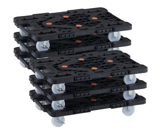 トラスコ中山 まとめ買い 樹脂製平台車 連結式ルートバン MPK-600NS-BK 6台セット MPK-600NS-BK-M6 1セット(6台入)