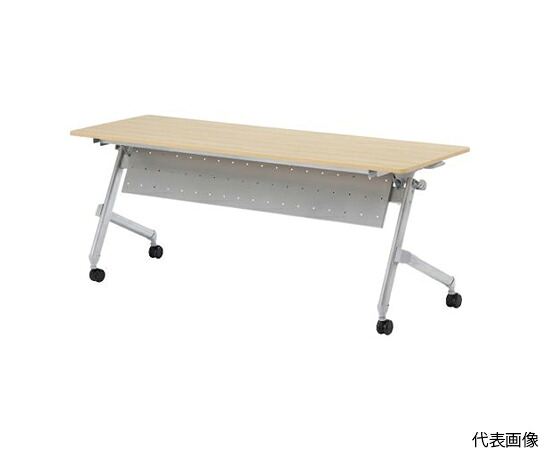 店内全品ポイント5倍★要エントリー★トラスコ中山 折りたたみ会議テーブル　パネル付　1800X600　天板ダークウッド TNA-1860P-DW 1台｜Shop de clinic店