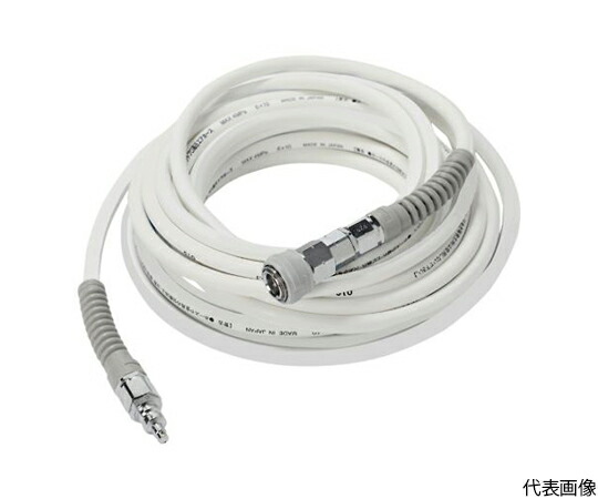 トラスコ中山 高圧エアホース 6×10M 白 TQHC6010 1巻