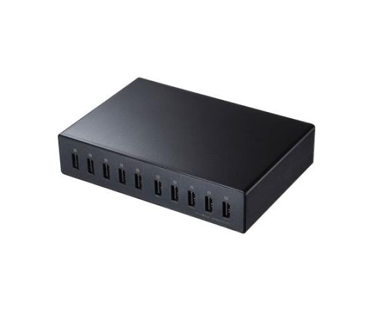 アズワン USB充電器（高耐久/ブラック） [10ポート] EA764A-222 1個