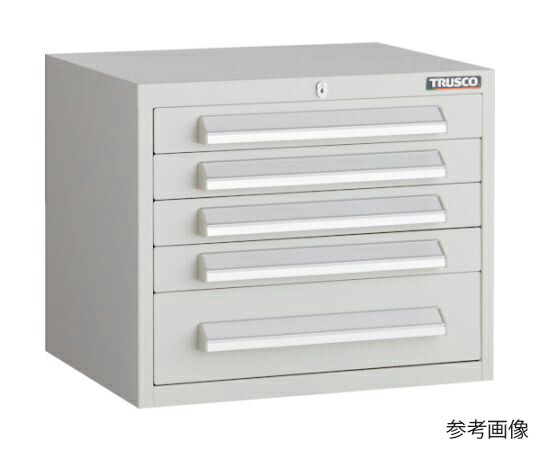 トラスコ中山 WLVR型キャビネット 500×412×H420mm 引出5段 W色 WLVR-423-W 1台