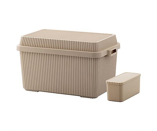 アズワン スタックアップコンテナ83L 肌付きボックス席仕掛ける W70.7×H40糎 ベージュ 61-805-64-2 1仕掛ける