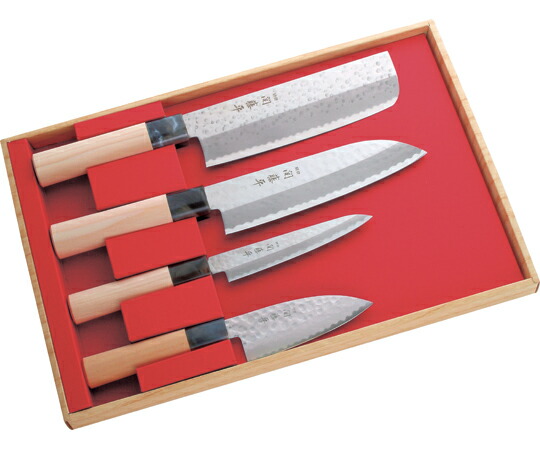 楽天市場】【送料無料】 関藤平作 鎚起4本セット（菜切・三徳・ペティ