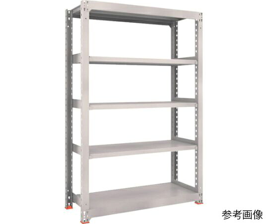 トラスコ中山 M3型中量棚 1800X721XH1500 5段 単体 免震樹脂ベース付 ネオグレー M3-5675SFC 1台