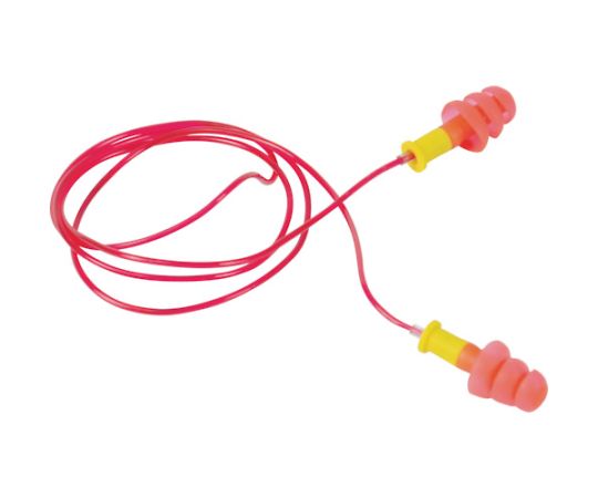 トラスコ中山 まとめ買い 耳栓 吊りひも付 3段フランジタイプ 25dB 100組 TEF-25HBOX 1箱(100組入)