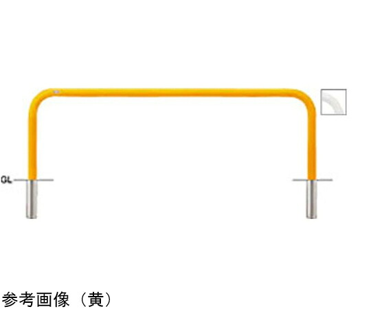 サンポール スチール写真製 アーチ形型車止め 差込式 φ60.5（t2.8）×W2000×H650粍 白 1台 FAA-7S20-650(W)【大型商いものの為代引不可】
