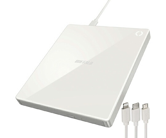BUFFALO スマートフォン用CDレコーダー「ラクレコ」 ケーブルモデル 1台 RR-C1-WH