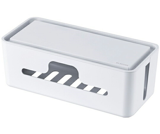 エレコム 多機能ケーブル収納ボックス　スタンド付　小　ホワイト 1個 EKC-BOX003WH