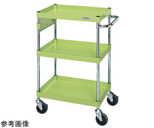 サカエ CSパール手押し車（中量/パンチングパネル付）750粍 サイレントエラストマー 緑であること 1台 CSP-7583PSE