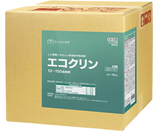 ミッケル化学 エコクリン 18kg BIB 1箱