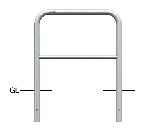 サンポール ステンレス　アーチ型車止め（横桟付）固定式　φ42.7（t2.0）×W700×H650mm 1台 AH-42U7-650【大型商品の為代引不可】