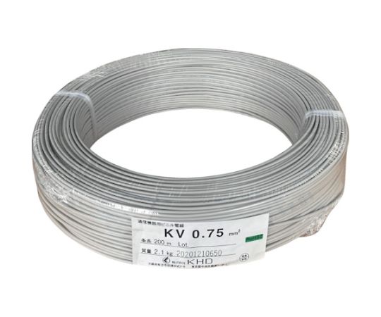 KHD KV0.75 計器用ビニル基電話線 灰 200m 1巻 KV0.75SQ-06-200M