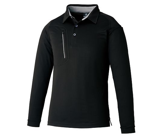 小倉屋 ファスナーポケット長袖ポロ　3675　ブラック　L　KNGシリーズ 1枚 3675-80-L