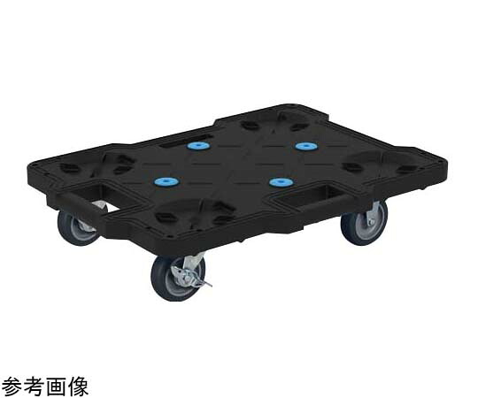 サカエ キャリー（エラストマー車）520×390mm ブラック 4輪自在（内ストッパー付2個） 1個 SCR-B400EBKS【大型商品の為代引不可】