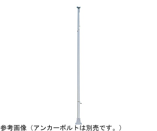 サンポール フラッグポール ハンドル型テーパーポール手動式（ワイヤー内蔵）ベース式 H6m 1本 FHH-6BS【大型商品の為代引不可】