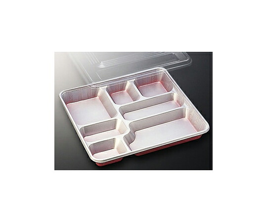 中央化学 仕出弁当 DX仕切 Rー8ーN 透明蓋付 20枚入 1袋(20枚入) 95182