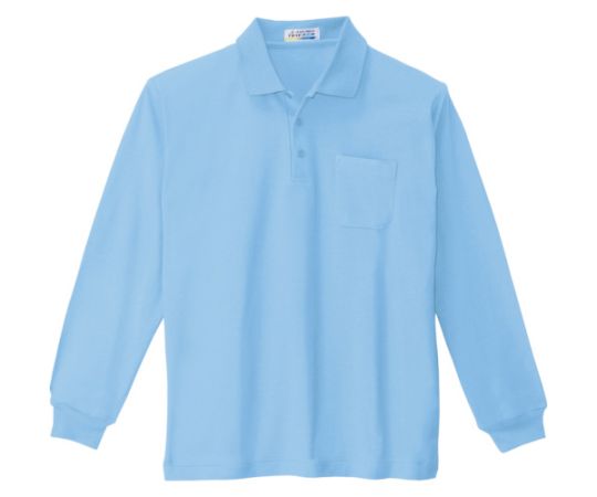 ジーベック 長袖ポロシャツ サックス L 1着 6130-42-L