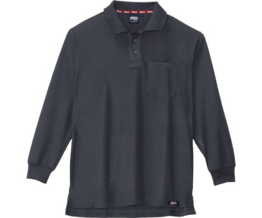 ジーベック 長袖ポロシャツ チャコールグレー 3L 1着 6121-25-3L